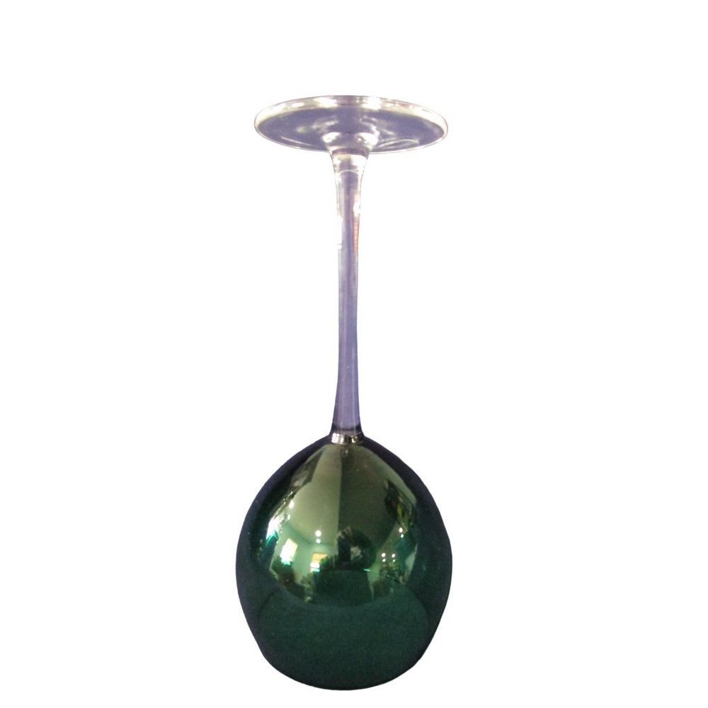 Lenox Holiday Gems Emerald Green Balloon Wine Glass Clear Stem and foot, nwt - Picture 11 of 11